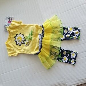 KRAZY LEGS daisy top tutu & pants outfit NWT 2T EMBELLISHED